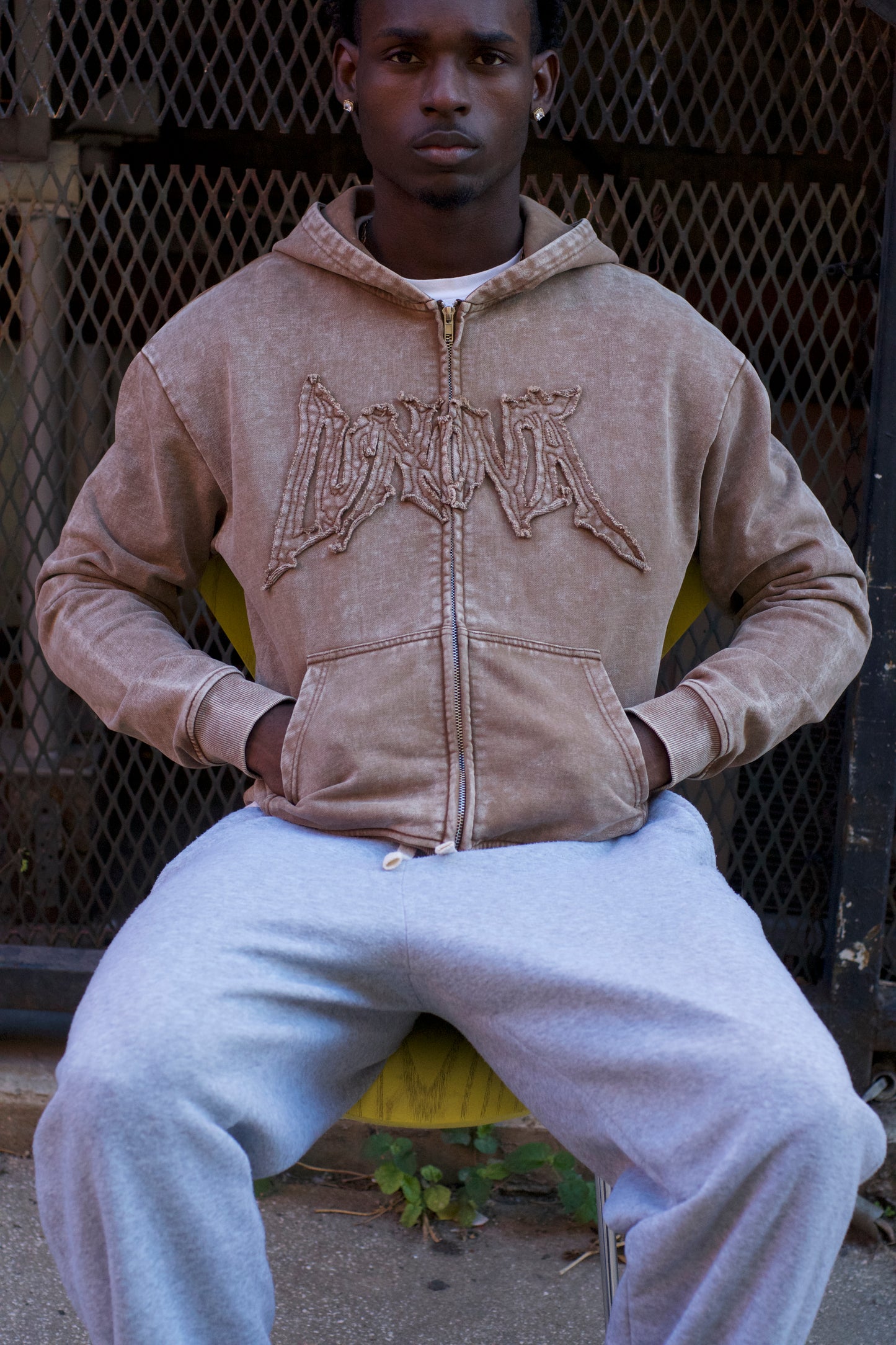 Brown Zip-Up Hoodie